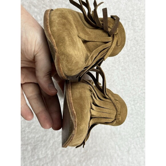 Madewell Mules Womens 8.5 Dani Fringe Suede Leather Heel Bootie Boho Preppy - Picture 11 of 11
